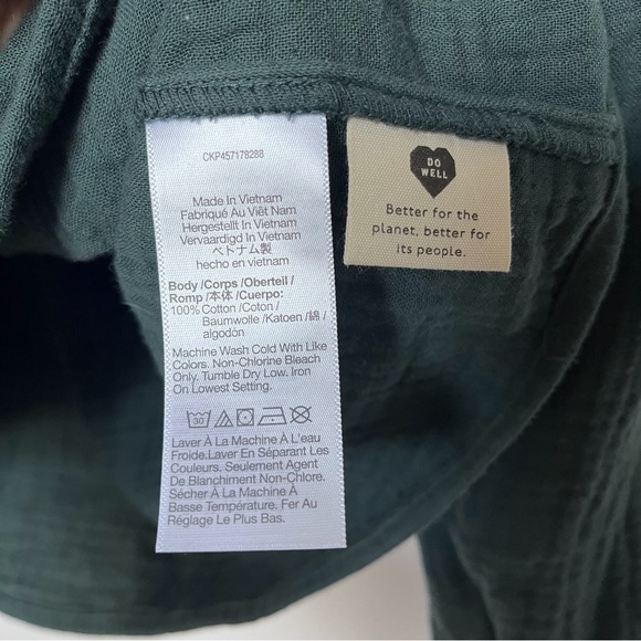 MADEWELL Green V Neck Cotton Blouse M - Picture 5 of 10